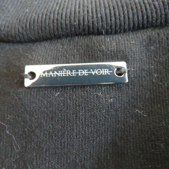 MANIERE DE VOIR Essential High Neck Sweater Jumper in Black Goth Vamp - Size XS - Picture 11 of 12